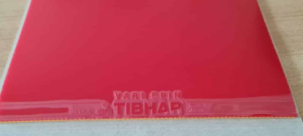 Tibhar Vari Spin Belag mit Folie bedeckt von oben