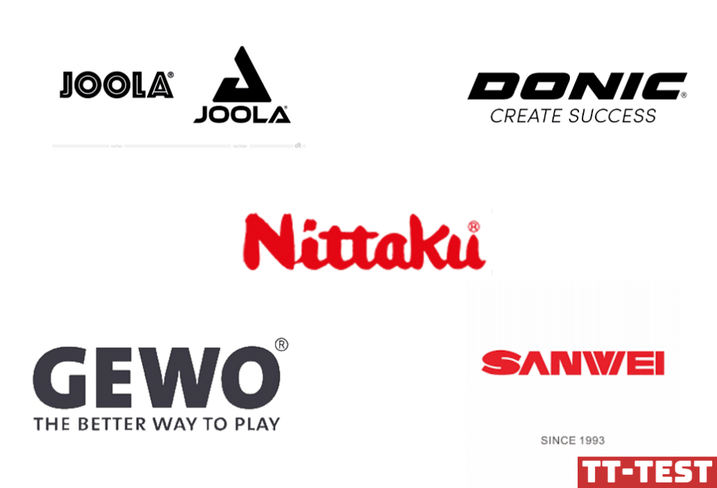 Logos der besten Tischtennisball Marken