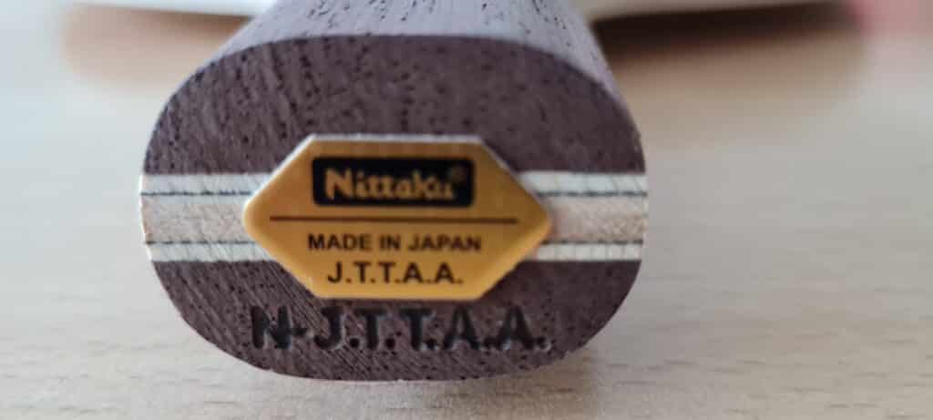 Unterseite des Nittaku Shake Defence Holzes