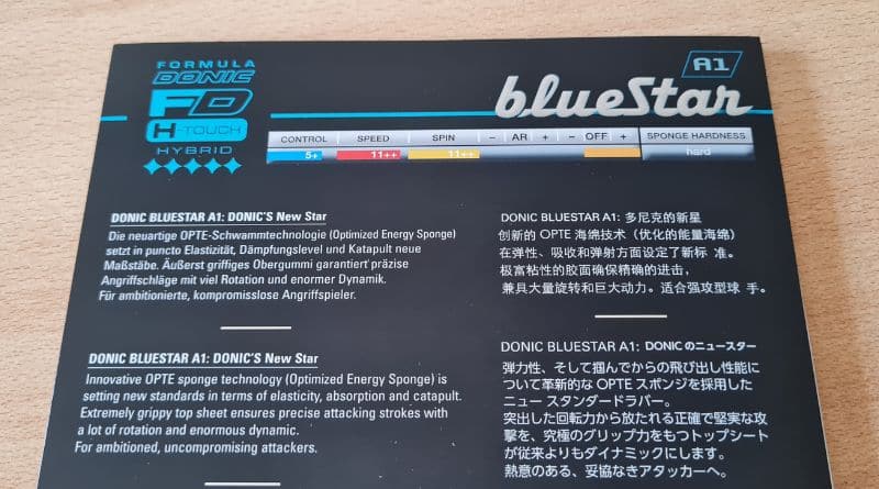 Donic BlueStar A1 Verpackung Rückseite